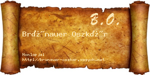 Brünauer Oszkár névjegykártya